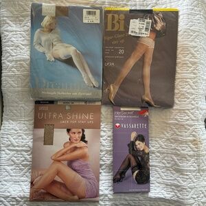 1 LOT of 4 pairs of Lace Top thigh highs, multiple colors, M
